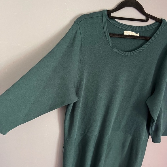 Eliza J. Women’s Size 3X Spruce Green Stretch Knit Fit and Flare Sweater Dress - Picture 5 of 8